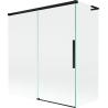 Mexen Rox L Badewannen-Faltwand 2-türig verschiebbar 150 + 70 x 150 cm, transparent, schwarz - 8C9L-150-070-70-00