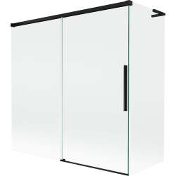 Mexen Rox L Badewannenwand 2-flügelig, 160 + 70 x 150 cm, transparent, schwarz - 8C9L-160-070-70-00
