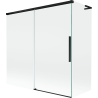 Mexen Rox L Badewannenwand 2-flügelig, 160 + 70 x 150 cm, transparent, schwarz - 8C9L-160-070-70-00