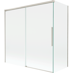 Mexen Rox 2-flügelige verschiebbare Duschtrennwand 160 + 70 x 150 cm, transparent, gebürsteter Nickel - 8C9-160-070-97-00