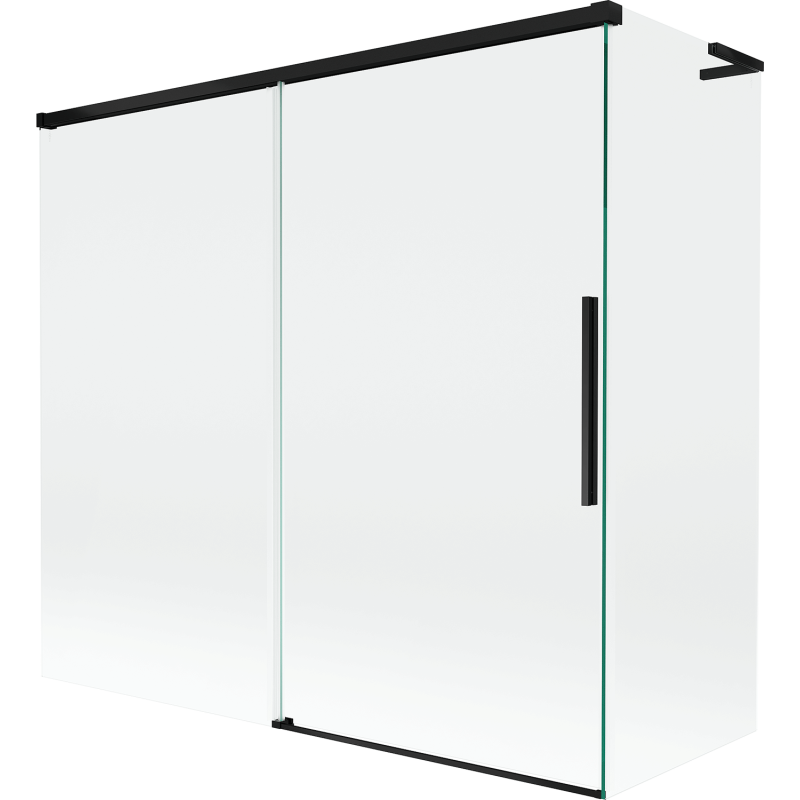 Mexen Rox L Duschabtrennung 2-flügelig, 170 + 70 x 150 cm, transparent, schwarz - 8C9L-170-070-70-00