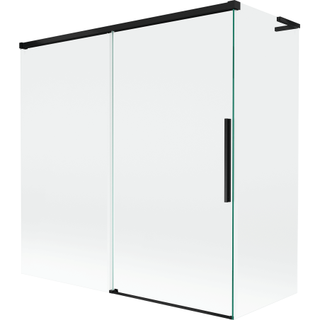 Mexen Rox L Badewannenfaltwand 2-flügelig, verschiebbar 160 + 75 x 150 cm, transparent, schwarz - 8C9L-160-075-70-00