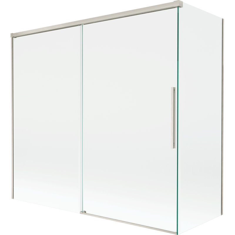 Mexen Rox Badewannenfaltwand, 2-flügelig, 170 + 70 x 150 cm, transparent, gebürsteter Nickel - 8C9-170-070-97-00