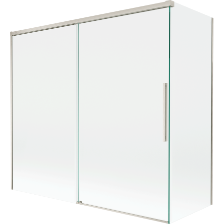 Mexen Rox Badewannenfaltwand, 2-flügelig, 170 + 70 x 150 cm, transparent, gebürsteter Nickel - 8C9-170-070-97-00