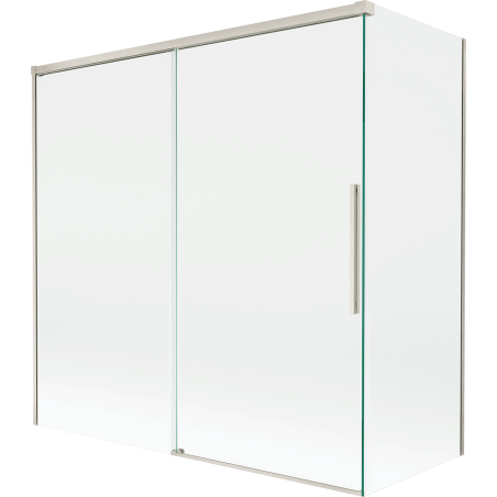 Mexen Rox zweiflügelige Duschabtrennung, verschiebbar, 160 + 75 x 150 cm, transparent, gebürsteter Nickel - 8C9-160-075-97-00