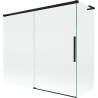 Mexen Rox L Badewannenfaltwand, 2-flügelig, verschiebbar 180 + 80 x 150 cm, transparent, schwarz - 8C9L-180-080-70-00