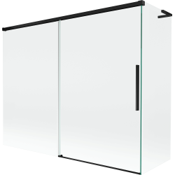 Mexen Rox L Duschwand 2-flügelig verschiebbar 190 + 80 x 150 cm, transparent, schwarz - 8C9L-190-080-70-00