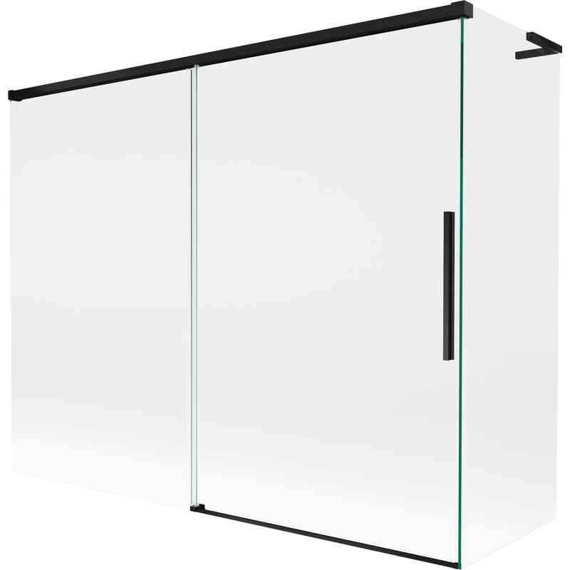 Mexen Rox L Duschwand 2-flügelig verschiebbar 190 + 80 x 150 cm, transparent, schwarz - 8C9L-190-080-70-00