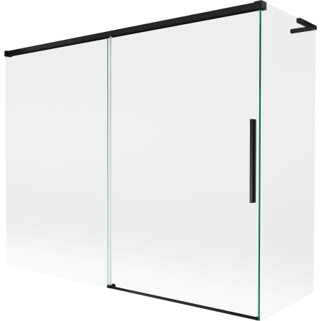 Mexen Rox L Duschwand 2-flügelig verschiebbar 190 + 80 x 150 cm, transparent, schwarz - 8C9L-190-080-70-00