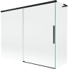 Mexen Rox L Duschwand 2-flügelig verschiebbar 190 + 80 x 150 cm, transparent, schwarz - 8C9L-190-080-70-00