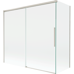 Mexen Rox zweiflügelige, verschiebbare Duschabtrennung 160 + 80 x 150 cm, transparent, gebürstetes Nickel - 8C9-160-080-97-00