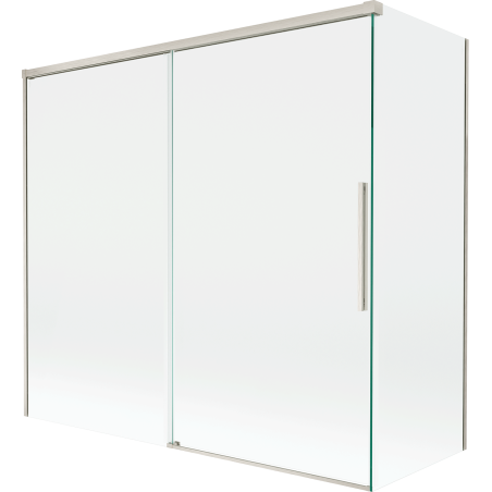 Mexen Rox zweiflügelige, verschiebbare Duschabtrennung 160 + 80 x 150 cm, transparent, gebürstetes Nickel - 8C9-160-080-97-00