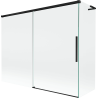 Mexen Rox L Wannenschirm, 2-flügelig, verschiebbar, 190 + 90 x 150 cm, transparent, schwarz - 8C9L-190-090-70-00