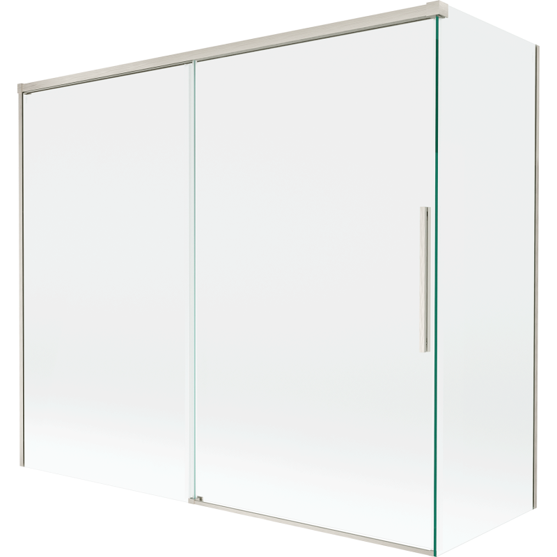 Mexen Rox Duschwand 2-flügelig schiebbar 180 + 80 x 150 cm, transparent, gebürstetes Nickel - 8C9-180-080-97-00