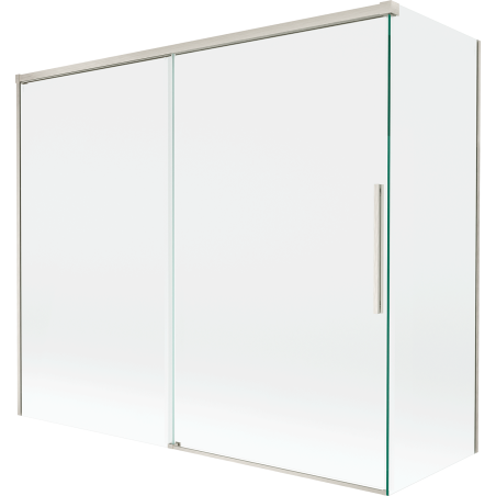 Mexen Rox Duschwand 2-flügelig schiebbar 180 + 80 x 150 cm, transparent, gebürstetes Nickel - 8C9-180-080-97-00