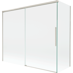 Mexen Rox Badewannen-Wand 2-flügelig verschiebbar 180 + 90 x 150 cm, transparent, gebürsteter Nickel - 8C9-180-090-97-00