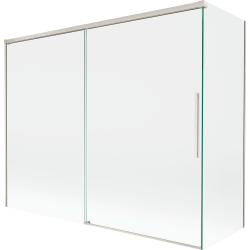 Mexen Rox Duschabtrennung 2-flügelig, verschiebbar 190 + 90 x 150 cm, transparent, gebürsteter Nickel - 8C9-190-090-97-00