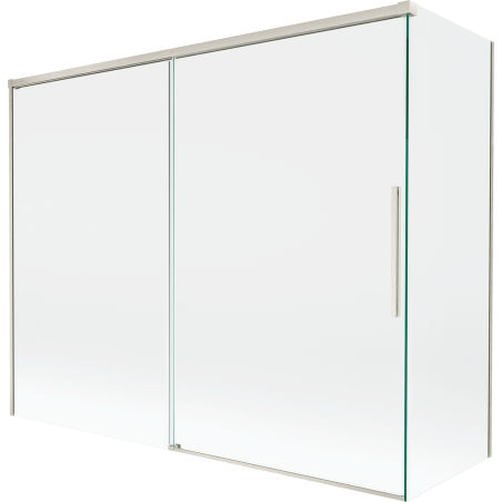 Mexen Rox Duschabtrennung 2-flügelig, verschiebbar 190 + 90 x 150 cm, transparent, gebürsteter Nickel - 8C9-190-090-97-00
