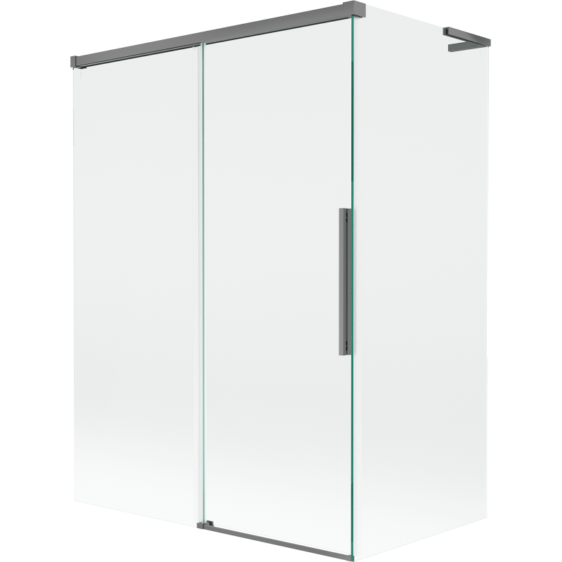 Mexen Rox L Badewannenabtrennung 2-flügelig verschiebbar 120 + 70 x 150 cm, transparent, Gun Metal - 8C9L-120-070-95-00