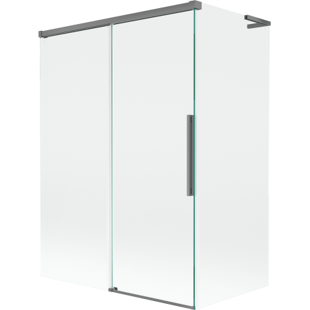 Mexen Rox L Badewannenabtrennung 2-flügelig verschiebbar 120 + 70 x 150 cm, transparent, Gun Metal - 8C9L-120-070-95-00
