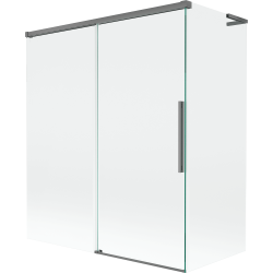 Mexen Rox L Badewannenabtrennung, 2-flügelige, verschiebbare 140 + 70 x 150 cm, transparent, Gun Metal - 8C9L-140-070-95-00