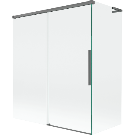 Mexen Rox L Badewannenabtrennung, 2-flügelige, verschiebbare 140 + 70 x 150 cm, transparent, Gun Metal - 8C9L-140-070-95-00