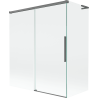 Mexen Rox L Badewannenabtrennung, 2-flügelige, verschiebbare 140 + 70 x 150 cm, transparent, Gun Metal - 8C9L-140-070-95-00