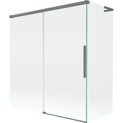 Mexen Rox L Badeabtrennung, 2-flügelig, 150 + 70 x 150 cm, transparent, Gun-Metal - 8C9L-150-070-95-00