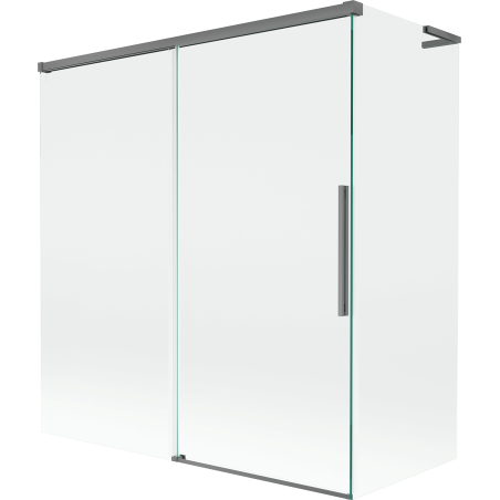 Mexen Rox L Badeabtrennung, 2-flügelig, 150 + 70 x 150 cm, transparent, Gun-Metal - 8C9L-150-070-95-00
