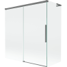 Mexen Rox L Badeabtrennung, 2-flügelig, 150 + 70 x 150 cm, transparent, Gun-Metal - 8C9L-150-070-95-00