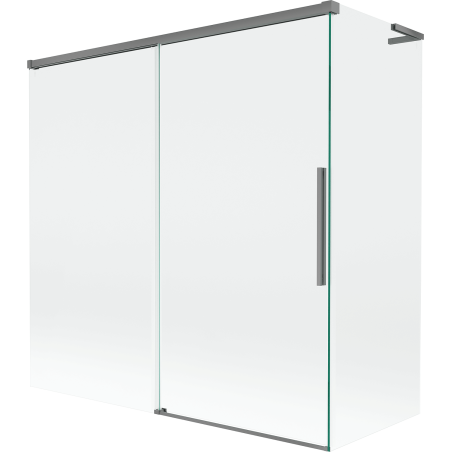 Mexen Rox L Duschwand 2-flügelig verschiebbar 160 + 70 x 150 cm, transparent, gun metal - 8C9L-160-070-95-00