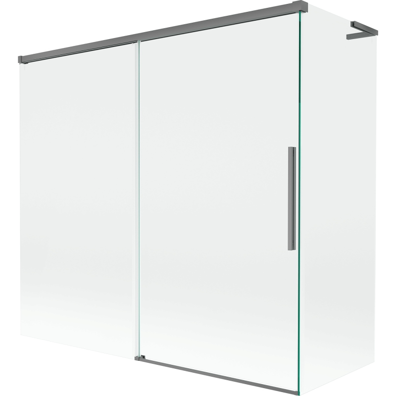Mexen Rox L Duschwand 2-flügelig verschiebbar 170 + 70 x 150 cm, transparent, Gun Metal - 8C9L-170-070-95-00