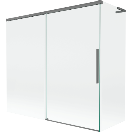Mexen Rox L Duschwand 2-flügelig verschiebbar 170 + 70 x 150 cm, transparent, Gun Metal - 8C9L-170-070-95-00