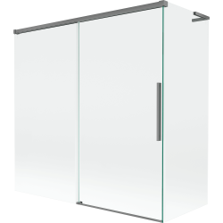 Mexen Rox L Badewannenfaltwand 2-flügelig, 160 + 75 x 150 cm, transparent, Gun Metal - 8C9L-160-075-95-00