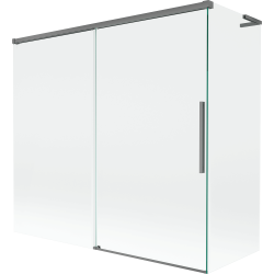 Mexen Rox L Badewannenabtrennung 2-flügelig verschiebbar 170 + 75 x 150 cm, transparent, Gun Metal - 8C9L-170-075-95-00