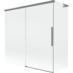 Mexen Rox L Badewannenabtrennung 2-flügelig verschiebbar 160 + 80 x 150 cm, transparent, Gunmetal - 8C9L-160-080-95-00