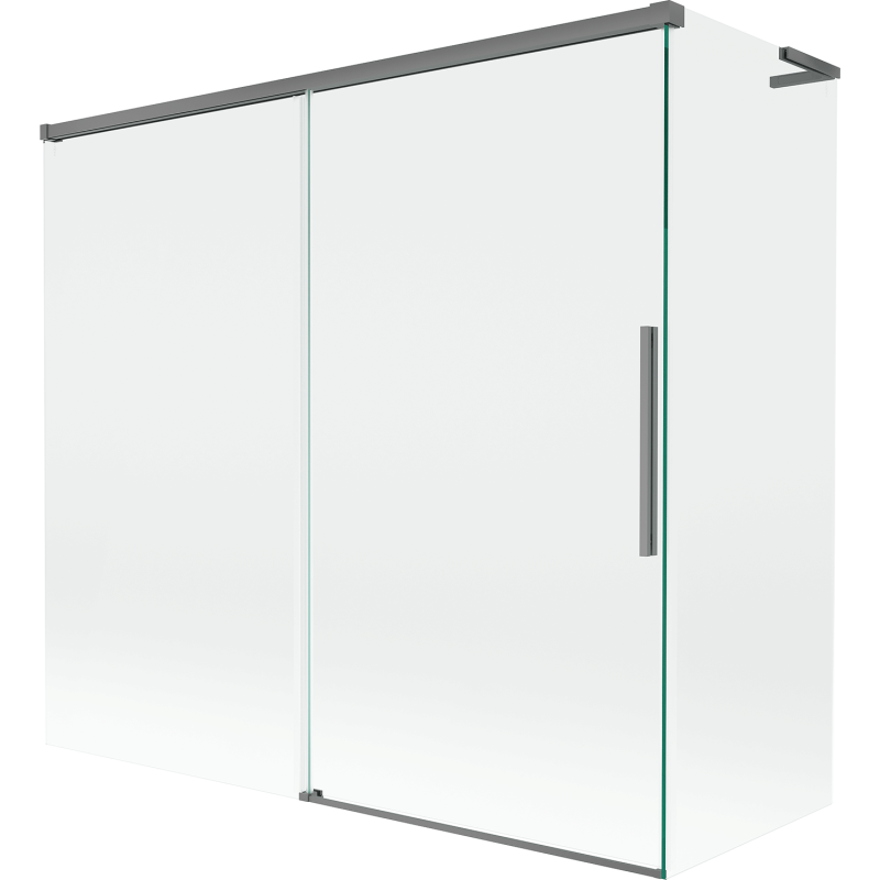 Mexen Rox L Duschwand, 2-flügelig, 170 + 80 x 150 cm, transparent, Gun Metal - 8C9L-170-080-95-00