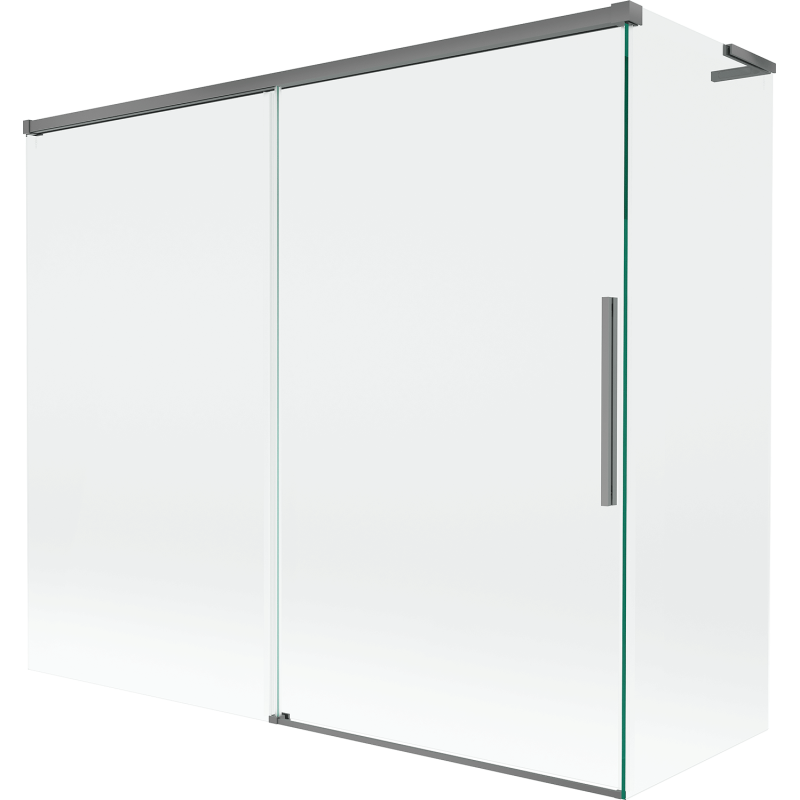 Mexen Rox L Duschabtrennung 2-flügelig, verschiebbar 180 + 80 x 150 cm, transparent, Gun Metal - 8C9L-180-080-95-00