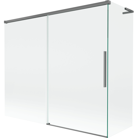 Mexen Rox L Duschabtrennung 2-flügelig, verschiebbar 180 + 80 x 150 cm, transparent, Gun Metal - 8C9L-180-080-95-00