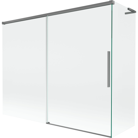 Mexen Rox L Duschabtrennung 2-flügelig verschiebbar 190 + 80 x 150 cm, transparent, Gun Metal - 8C9L-190-080-95-00