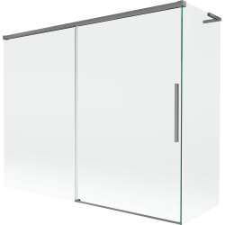 Mexen Rox L Badewannen-Paravent, 2-flügelig, verschiebbar 190 + 90 x 150 cm, transparent, Gunmetal - 8C9L-190-090-95-00