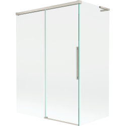 Mexen Rox L zweiflügeliger, ausziehbarer Duschtrennwand 120 + 70 x 150 cm, transparent, gebürsteter Nickel