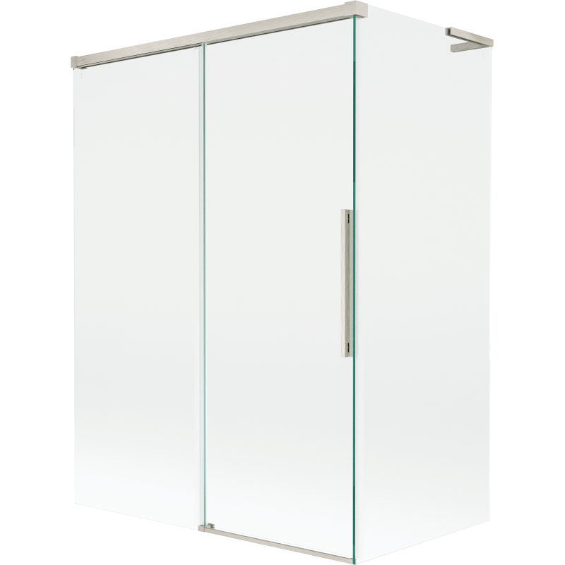 Mexen Rox L zweiflügeliger, ausziehbarer Duschtrennwand 120 + 70 x 150 cm, transparent, gebürsteter Nickel