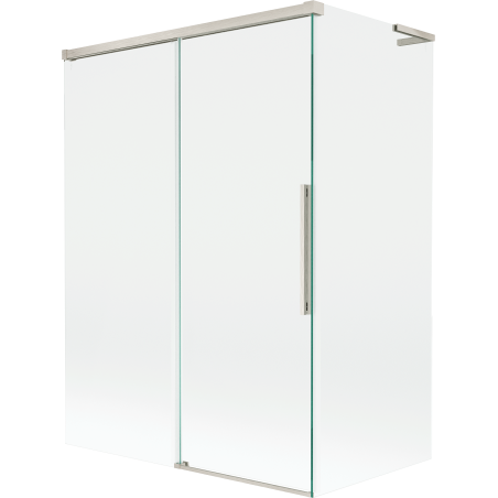 Mexen Rox L zweiflügeliger, ausziehbarer Duschtrennwand 120 + 70 x 150 cm, transparent, gebürsteter Nickel