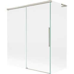 Mexen Rox L Duschwand 2-flügelig verschiebbar 140 + 70 x 150 cm, transparent, gebürsteter Nickel - 8C9L-140-070-97-00