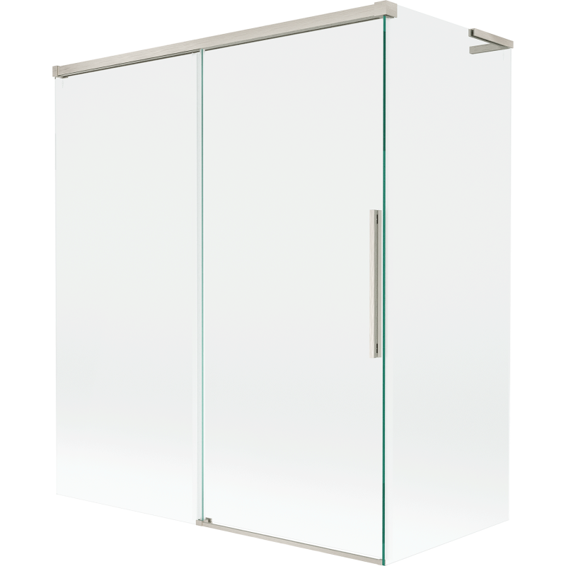 Mexen Rox L Duschwand 2-flügelig verschiebbar 140 + 70 x 150 cm, transparent, gebürsteter Nickel - 8C9L-140-070-97-00