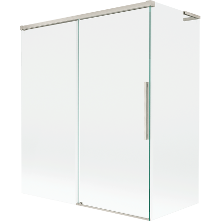 Mexen Rox L Duschwand 2-flügelig verschiebbar 140 + 70 x 150 cm, transparent, gebürsteter Nickel - 8C9L-140-070-97-00