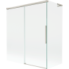 Mexen Rox L Duschwand 2-flügelig verschiebbar 140 + 70 x 150 cm, transparent, gebürsteter Nickel - 8C9L-140-070-97-00