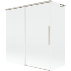 Mexen Rox L Badewannenabtrennung 2-flügelig, schiebbar 150 + 70 x 150 cm, transparent, gebürsteter Nickel - 8C9L-150-070-97-00