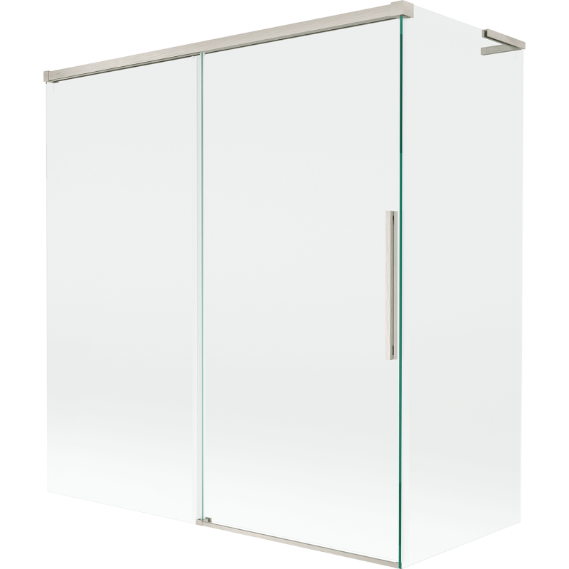 Mexen Rox L Badewannenabtrennung 2-flügelig, schiebbar 150 + 70 x 150 cm, transparent, gebürsteter Nickel - 8C9L-150-070-97-00